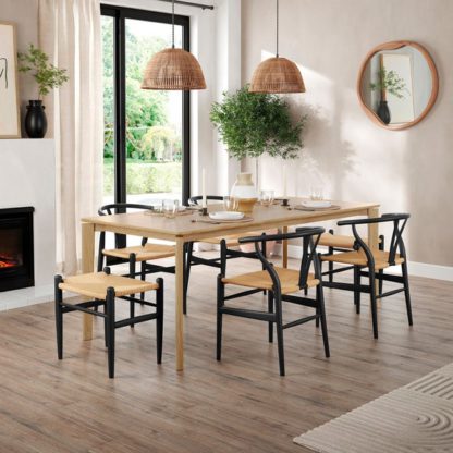 An Image of Hudson 6-8 Seater Rectangular Extendable Dining Table, Oak