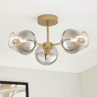 An Image of Aurora 3 Light Semi Flush LED Ceiling Light