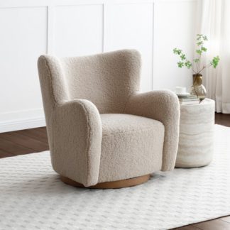 An Image of Theo Natural Borg Swivel Armchair