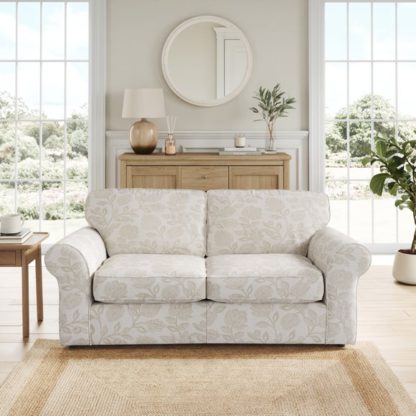 An Image of Flori Woven Floral Fabric 2 Seater Sofa Bed