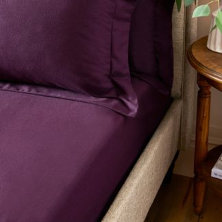 An Image of Dorma Premium Brushed Cotton Fitted Sheet Damson (Purple)