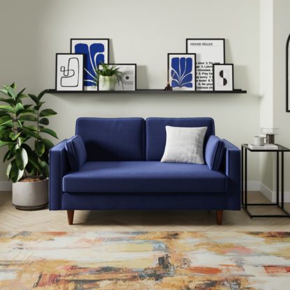 An Image of Zoe Plain Velvet 2 Seater Sofa