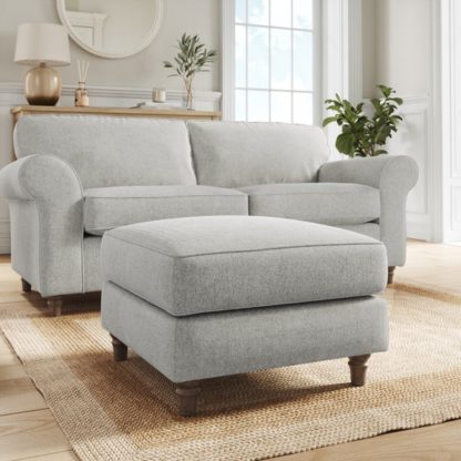 An Image of Flori Soft Chenille Footstool