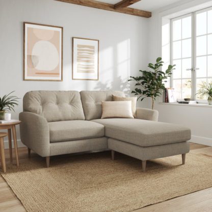 An Image of Sven Chunky Tonal Weave Reversible Corner Chaise Sofa