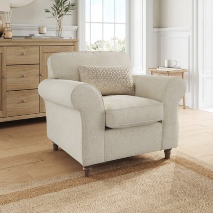 An Image of Flori Tonal Plush Chenille Armchair