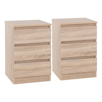 An Image of Set of 2 Walker 3 Drawer Bedside Tables