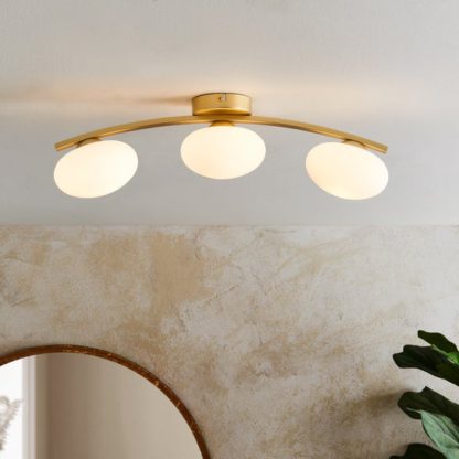 An Image of Yonah 3 Light Semi Flush Bar Ceiling Light