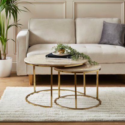 An Image of Lia Nest of 2 Coffee Tables, Real Marble