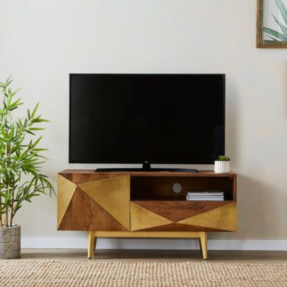 An Image of Zadie Small TV Unit for TVs up to 42", Mango Wood