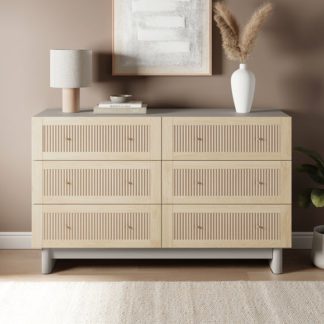 An Image of Maeva 6 Drawer Chest, Light Oak Effect