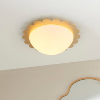 An Image of Scalloped Edge Bathroom Flush Ceiling Light