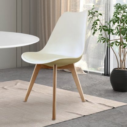 An Image of Fusion Living Soho Plastic Dining Chair with Squared Legs