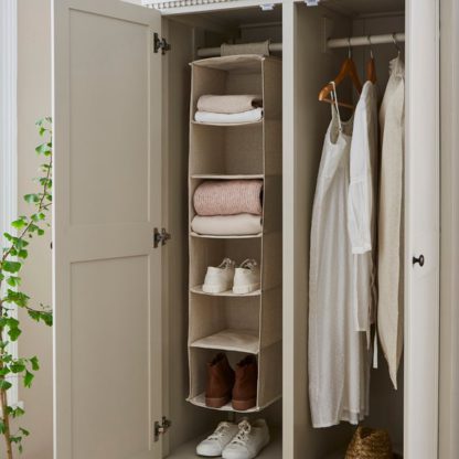 An Image of Natural Linen Hanging Wardrobe Organiser