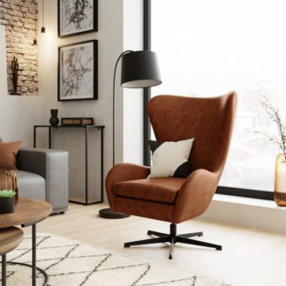 An Image of Kuvert Faux Leather Swivel Chair, Tan