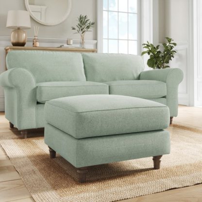 An Image of Flori Soft Chenille Footstool