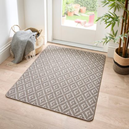 An Image of Marvel Boucle Geometric Washable Rug