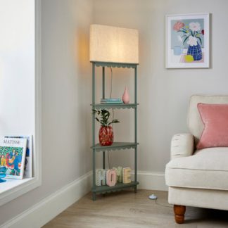 An Image of Remi Shelved Corner Floor Lamp