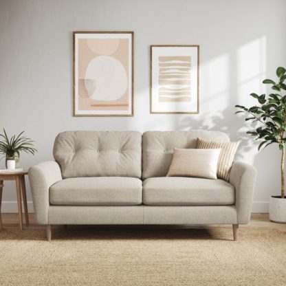 An Image of Sven Chunky Tonal Weave 3 Seater Sofa