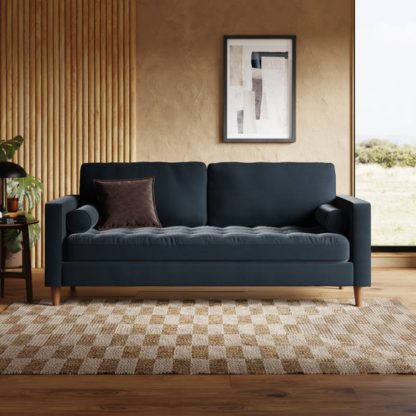 An Image of Zoe Casual Sit Velvet 3 Seater Sofa