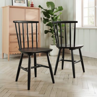 An Image of Harvey Set of 2 Dining Chairs, Beech Wood