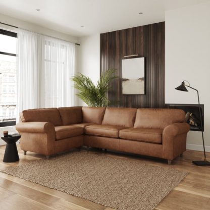 An Image of Flori Arizona Faux Leather Corner Chaise Sofa