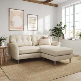 An Image of Sven Chunky Tonal Weave Reversible Corner Chaise Sofa