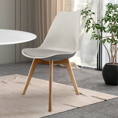 An Image of Fusion Living Soho Plastic Dining Chair with Squared Legs