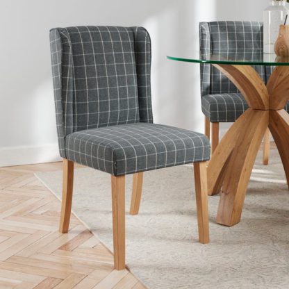 An Image of Oswald Set of 2 Dining Chairs, Country Check