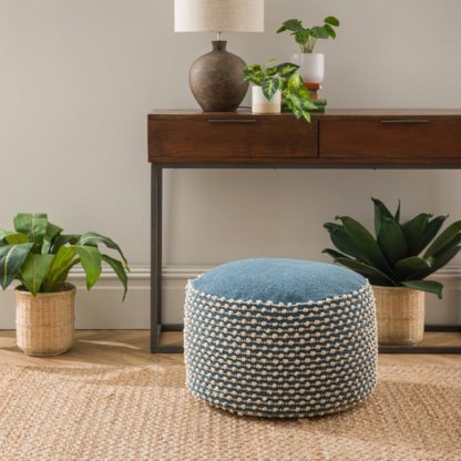 An Image of Jersey Bobble Round Pouffe