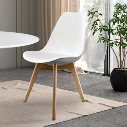 An Image of Fusion Living Soho Plastic Dining Chair with Squared Legs