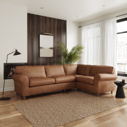 An Image of Flori Arizona Faux Leather Corner Chaise Sofa