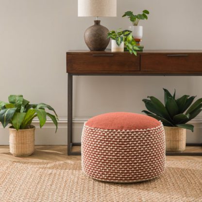 An Image of Jersey Bobble Round Pouffe