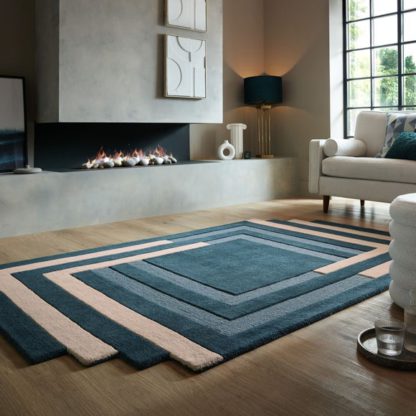 An Image of Labyrinth Shaped Wool Rug