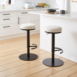 An Image of Jesper Adjustable Height Bar Stool, Boucle