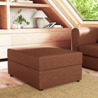 An Image of Rectangle Arizona Faux leather Storage Footstool