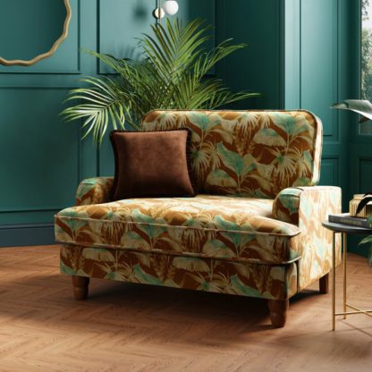 An Image of Beatrice Luxe Palm Velvet Snuggle Chair