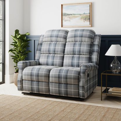 An Image of Edith 2 Seater Electric Recliner Check Print