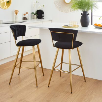 An Image of Kendall Bar Stool, Velvet