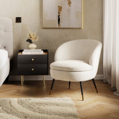 An Image of Marcie Luxe Ivory Boucle Cocktail Chair