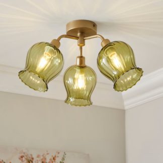 An Image of Peony 3 Light Semi Flush Ceiling Light