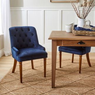 An Image of Beatrice Button Back Dining Chair, Velvet