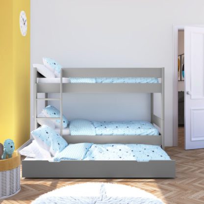 An Image of Stompa Compact Wooden Bunk Bed With Open Trundle