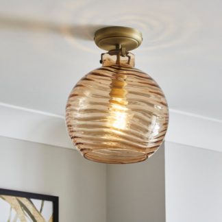 An Image of Amber Wave Semi Flush Ceiling Light