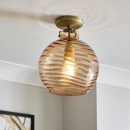 An Image of Amber Wave Semi Flush Ceiling Light