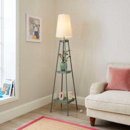 An Image of Remi Shelved Tripod Floor Lamp