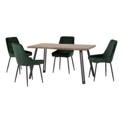 An Image of Quebec Wave Rectangular Dining Table with 4 Avery Chairs