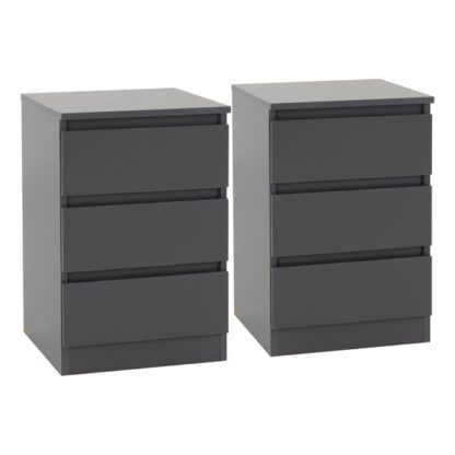 An Image of Set of 2 Walker 3 Drawer Bedside Tables