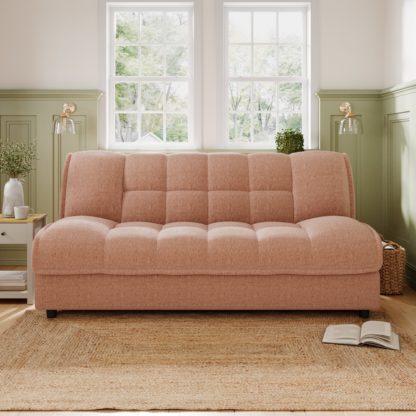 An Image of Emery Squish Soft Chenille Clic Clac Storage Sofa Bed Cream