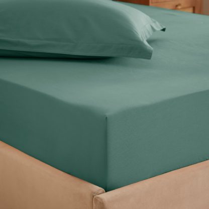 An Image of Soft Washed Recycled Cotton Fitted Sheet Rhubarb