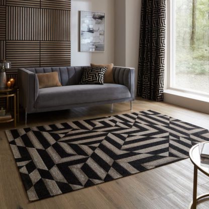 An Image of Shoreditch Stripe Chenille Abstract Rug